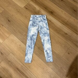 Aerie Sky Blue and White Tie-Dye Leggings